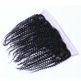 Deep Curly 13x4 Virgin Human Hair Natural Black Frontal