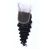 Deep Wave 4x4 Virgin Human Hair Natural Black Closure