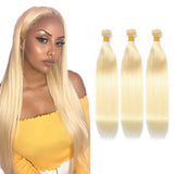 Straight Human Virgin Hair #613 Blonde Bundles Deal