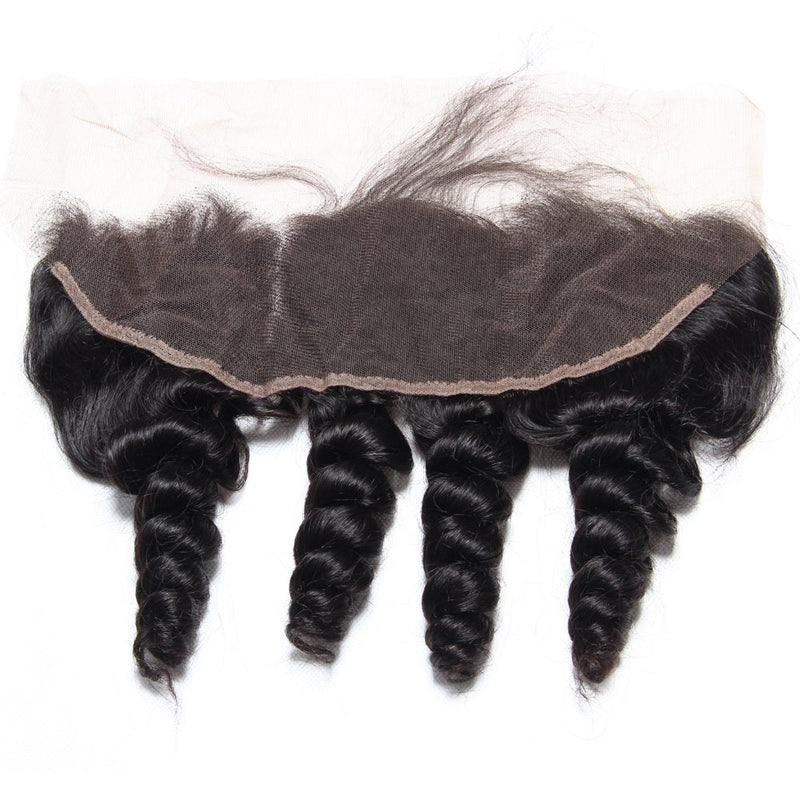 Loose Wave 13x4 Virgin Human Hair Natural Black Frontal